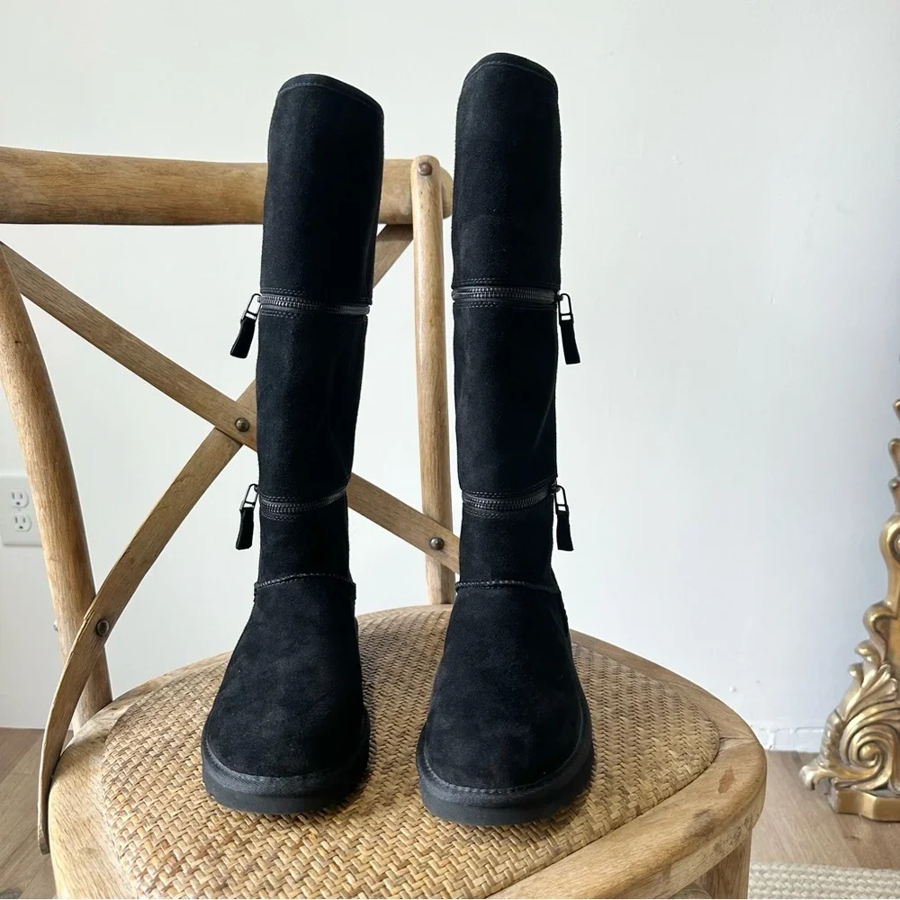 NWT Ugg Classic Ultra Tall Zip To Mini Short Boot Black